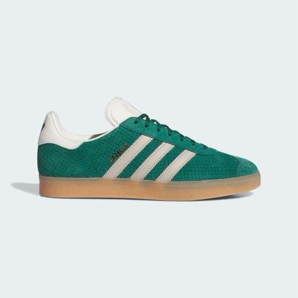 Size 12- Ad-id-as Originals Men's Gazelle Shoes, Collegiate Green/Wonder Beige.