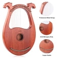 thumbnail image 2 of Arpa tipo lira LIEKE, 16 cuerdas de metal, cuerpo de caoba con bolsa y llave, 2 of 7