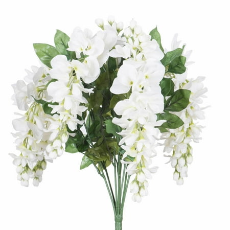 Vickerman 19 " Artificial White Wisteria Bush.