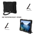 thumbnail image 5 of for Samsung Galaxy Tab A8 10.5 2022 SM-X200 / SM-X205, 360° Rotating Multi Functional Handle Ring Kickstand Built-in Pen Holder with Shoulder Strap 3-layer Protection Tablet Case, Black, 5 of 11