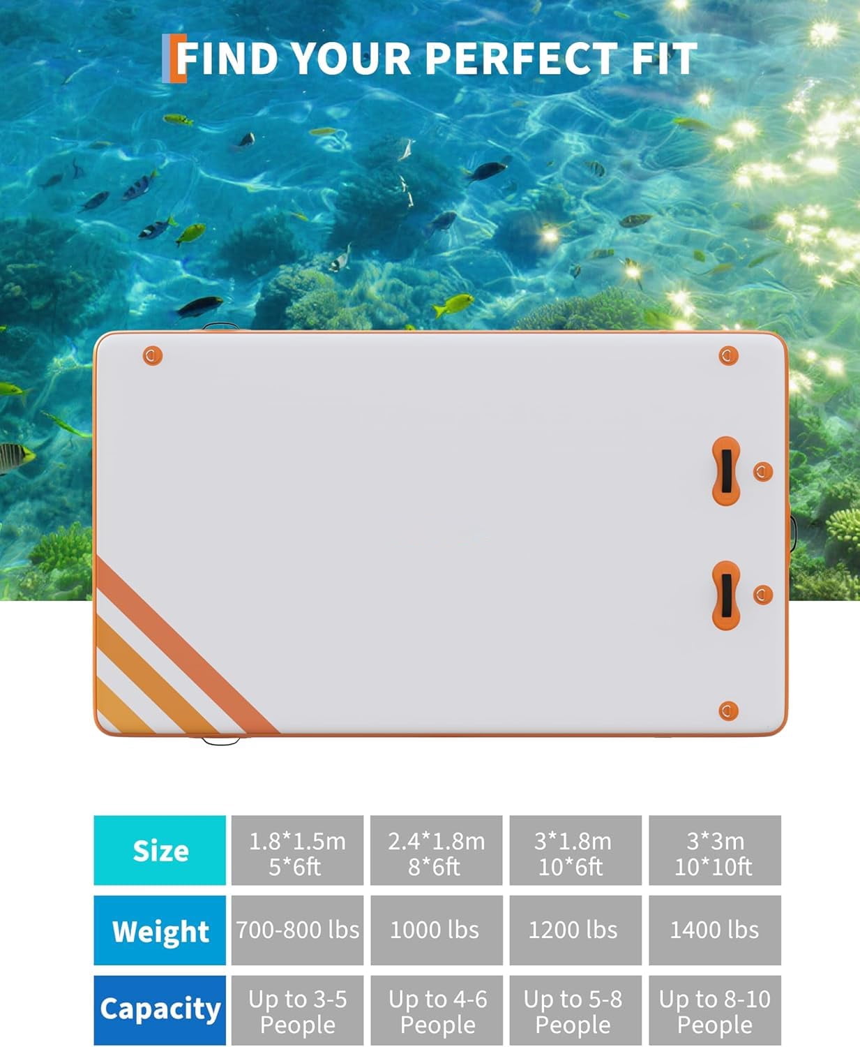 Huisuilinss Inflatable Floating Dock,Air Dock Platform Floating Island Raft,Lake Floats For Adults,Water Floating Dock Mat With Non-Slip Surface For Swimming Lake Beach Ocean Pool