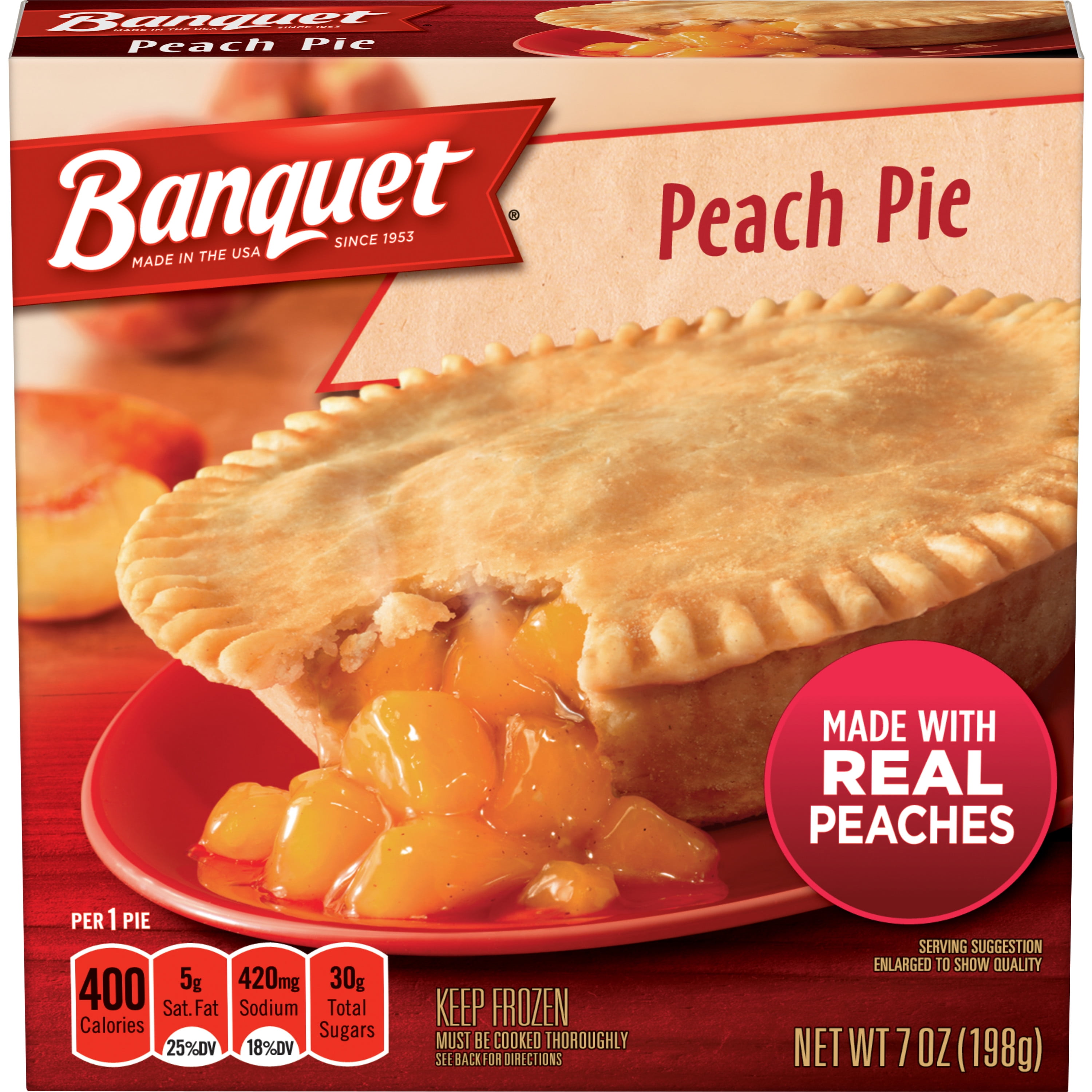 Banquet Peach Pie, Frozen Dessert, 7 OZ