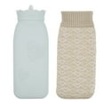 thumbnail image 2 of Mini Hot Water Bottle Bag with Knitted Cover Hand Warmer Heat Cold Therapy Gift for Home OfficeGray, 2 of 5