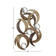 thumbnail image 3 of DecMode Contemporary Curved Metal Stips with Indigenous Patterns Wall Décor, 24"W x 40"H Features Gray, Brown, Maroon and Yellow Polished Finish, 3 of 13