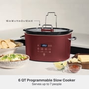 Thyme & Table 6QT Programmable Slow Cooker, Cabernet Red