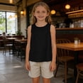 thumbnail image 4 of LIaqionyy Girls Cotton Linen Sleeveless Tank Tops Basic Summer Casual Crew Neck Blouse Solid Color Breathable Loose Vest Shirts, 4 of 7