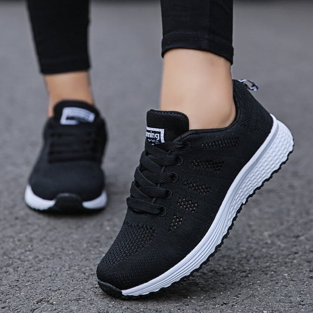 Zapatos informales de mujer, zapatos planos de malla transpirables a la moda para caminar, zapatillas de deporte para mujer 2022, zapatos vulcanizados para gimnasio, calzado femenino blanco Tan Jianjun unisex