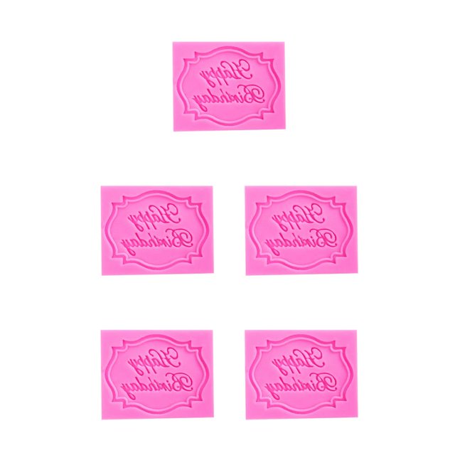 Naiovety Silicone Cupcake Mold Happy Birthday Letter Mould Decorating Crafting DIY Supplies Tools Form Cookie Cake Party Embossed Type2 NO2