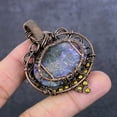 thumbnail image 4 of Natural Russian Charoite Handmade Copper Wire Wrap Jewelry Pendant 2.24", 4 of 4