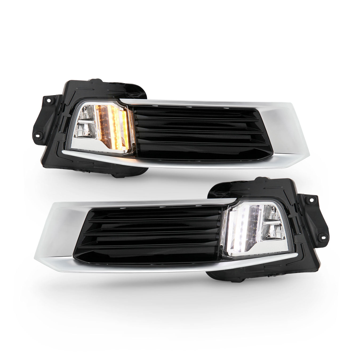 For 2018-2019 Cadillac XTS [w/o DRL] Switchback Bumper Signal Chrome Fog  Lights