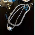 thumbnail image 4 of 2 Pcs Nouveau Collier Diamant Double Perle Clavicule Cou, 4 of 5