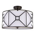 thumbnail image 2 of Woodbridge Lighting Regan Medium 3-Light Fabric Semi-Flush Mount in Bronze, 2 of 4