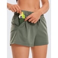 thumbnail image 4 of Shorts para Mujer CRZ YOGA Stretch 6 cm Bolsillos Gris Salvia M, 4 of 6