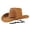 Brown, variant on Unisex Vintage Western Cowboy Hat Classic Fashion Fedora Wide Brim Felt Outdoor Summer Sun Protection Jazz Cap Black