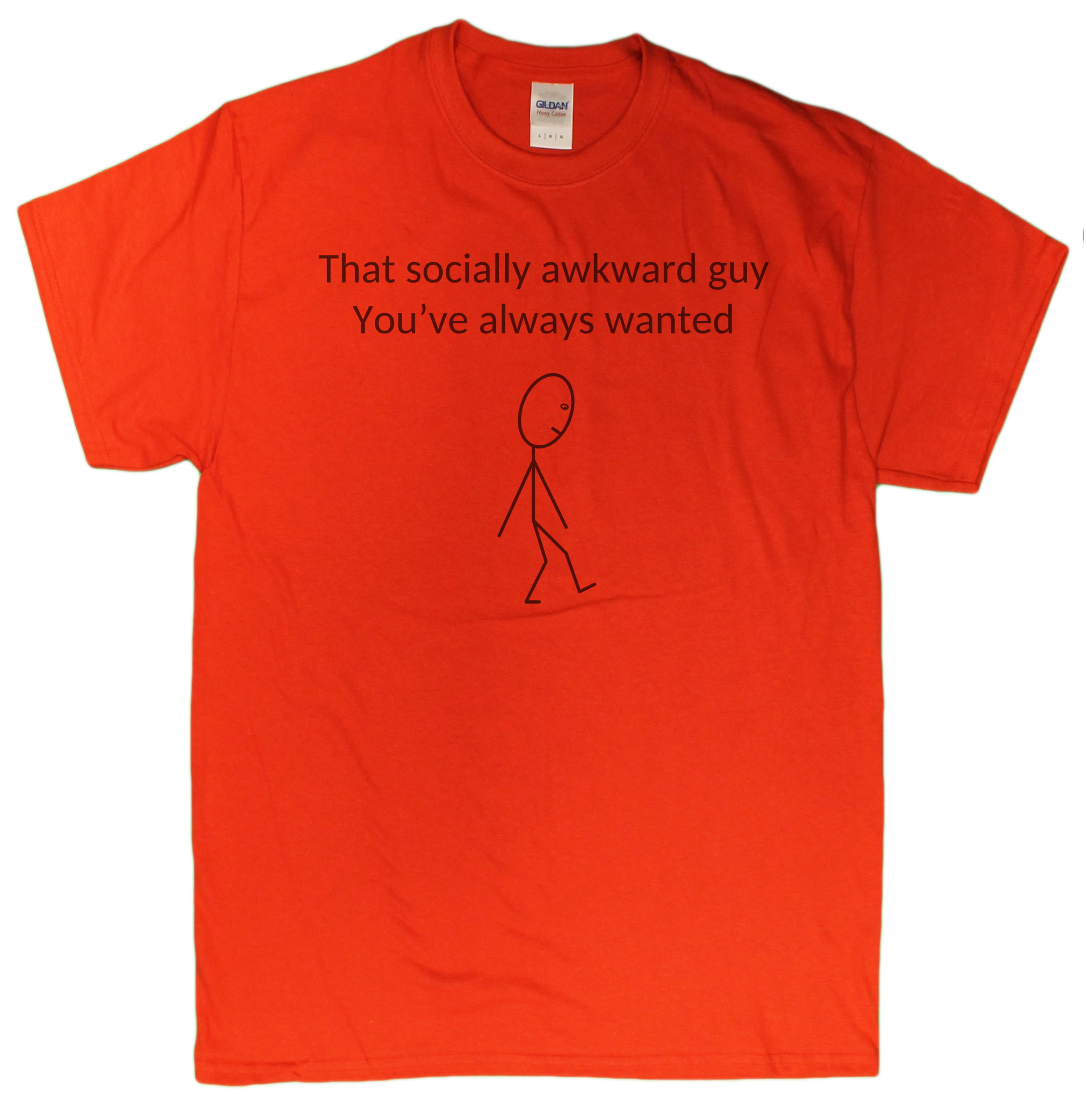 Men's Socially Awkward Funny Nerd T-shirt (Red, Small) 