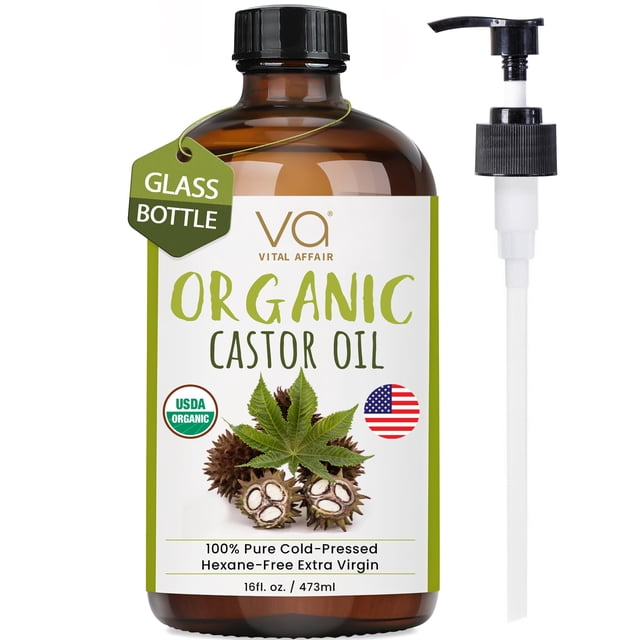 Aceite de ricino VITAL AFFAIR Botella de vidrio orgánico prensado en frío de 480 ml