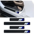 thumbnail image 1 of 4PCS Tri-Color Door Sill Protectors, Carbon Fiber Threshold Protection, Front/Rear Plate Step Guard, Anti-Scratch Entry Guard Sticker for Toyota Tacoma TRD 4Runner Rav4 (Blue), 1 of 6