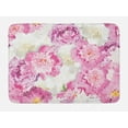 thumbnail image 1 of Nature Bath Mat, Spring Themed Mosaic Texture Peony Flowers Artistic Floral Soft Colors Art, Non-Slip Plush Mat Bathroom Kitchen Laundry Room Decor, 29.5 X 17.5 Inches, Pink Purple White, Ambesonne, 1 of 2