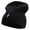 Black, variant on Lighting Bolt Embroidered Big Size Cotton Short Beanie - Black XL-3XL