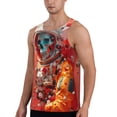 thumbnail image 2 of Cauagu Space Skeleton Art Print Men's Sleeveless Muscle Shirts,Tank Tops Quick Dry Workout Tank Top Gym Muscle Tee Fitness Bodybuilding T Shirt for Men-Small, 2 of 7