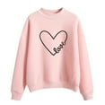 thumbnail image 2 of BLTIBY Valentines Day Shirts for Women Love Heart Printed Sweatshirts Long Sleeve Crew Neck Fashion Pullover Tops Pink L, 2 of 4