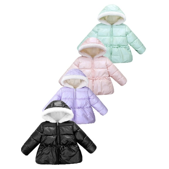 BULLPIANO Toddler Girls Winter Warm Coat Hooded Thick Jacket Kids Snowsuit Puffer Outerwear 1-6Y