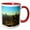 Red/White, variant on 3drose, Chicago Skyline Cartoon, 11oz Two-tone Black Mug
