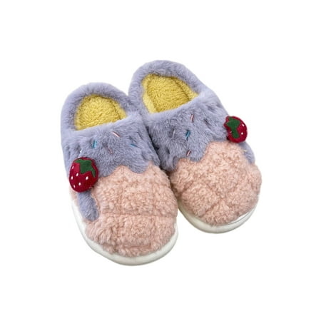 

Ritualay Mens House Shoes Slip On Animal Slippers Plush Fuzzy Slipper Comfort Breathable Home Shoe Bedroom Indoor Fluffy Purple Style B 7-7.5