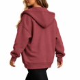 thumbnail image 7 of Women's Full Zip Hoodie, Oversized Long Sleeve Hooded Sweatshirt with Pockets, Casual Lightweight Zip Up Jacket, 7 of 7