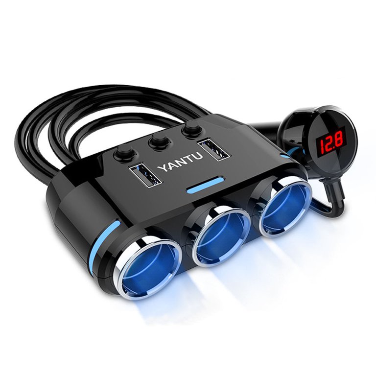 CanGonggg Renxiaooo Multi 3 Way Car Cigarette Lighter Socket Extension  Splitter USB Charger DC 12V 12v Extension Cord