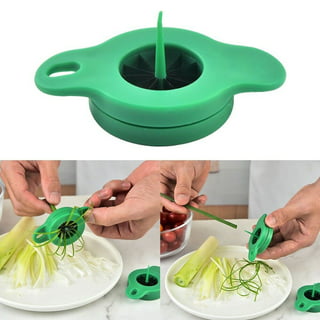 PWireless Scallion Slicer ABS+ Stainless Steel Green Onion Cutter Compact  Kitchen Tool and Gadget Green and Delicate Shallot Shredder