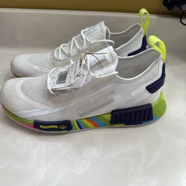Ad-id-as NMD R1 Boost Shoes Mens Size 9.5 White Multicolor Running Sneakers GX2930