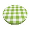thumbnail image 6 of Uemuo White Green Plaid Pattern Round Bar Stool Seat Covers Washable Stool Cushion Slipcover Elastic Bar Chair Covers-14 inch, 6 of 7