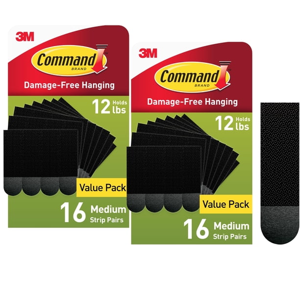 Tiras para colgar cuadros 3M Command, 4,5 kg, color negro mediano, paquete de 10