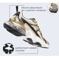 thumbnail image 3 of LUCKY STEP Lightweight Air Cushion Sneakers Mesh Running Walking Shoes,Gold&Beige,Womens, 3 of 9