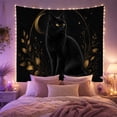 thumbnail image 2 of Moon Stars Figure with Long Haired Sits Upright, Playful Illustration for Cat Lovers, Animal Wall Decor, Mother'S Day Gift, Tapestry Wall Hanging for Bedroom and Dorm, 2 of 7