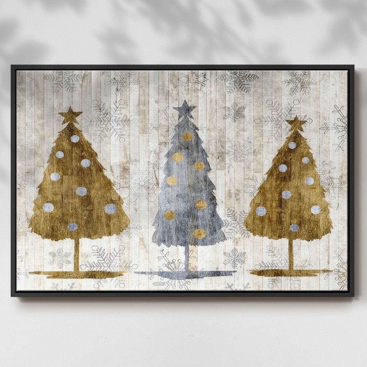 Sophisticated Christmas Collection A - Framed Gallery Wrapped Holiday Canvas - 27 x 41 - Black Frame