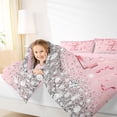 thumbnail image 3 of Erosebridal Dreamy Glitters Print Twin Bedding Sets for Girls, Pink Bling Z Letter Bedding Comforter Set, Pink Reversible 7pcs, 3 of 6
