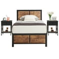 thumbnail image 2 of VECELO 3-Piece Bedroom Set with Twin Size Bed Frame and 1-Drawer Black Nightstands, 2 of 9