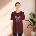thumbnail image 4 of Bow Short Sleeve Tee American Bow Women T-shirts 4th of July Women T-shirts, 4 of 5