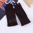 thumbnail image 4 of Moda mujer dedo completo para pantalla táctil guantes lindo arco a prueba de viento conducción montar invierno cálido guante, 4 of 5