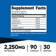 Nutricost Nitric Oxide Booster (2250mg) 90 Capsules - Gluten Free, Non-GMO, 750mg Per Casule, 30 Servings