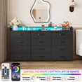 thumbnail image 5 of 12 Drawer Dresser for Bedroom, 63" Large Long Wood dresser with Power Outlet, LED Light and Deep Big Drawers, Modern Minimalist Black Dresser Wide Chest of Drawers for Bedroom, Living Room, 5 of 9
