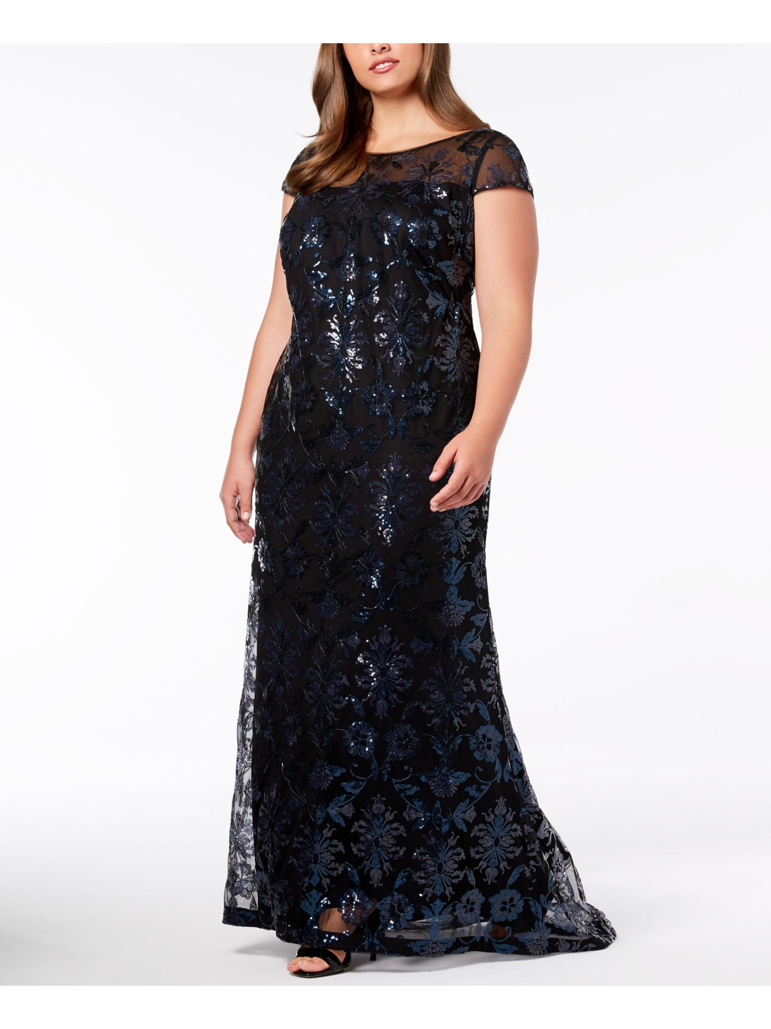 black sequin short sleeve dress