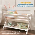 thumbnail image 4 of ECR4Kids Wooden Book Caddy with Lower Storage Shelf, Childrens Furniture,, White Wash, 4 of 9