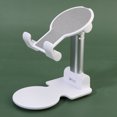 thumbnail image 2 of KAKOWELY 1PC Telescopic Mobile Phone Bracket Folding Desktop Phone Holder Creative Phone Tablet Stand Metal Desktop Phone Storage Rack for Phone Tablet Use (White),4.72X"X4.72"X2.95", 2 of 4
