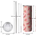 thumbnail image 6 of Watermelon Tumbler 20 oz Travel Coffee Mug Skinny Tumblers with Lid and Straw Stainless Steel Insulated Coffee Cups Watermelon Lovers Gifts for Women Girls, 6 of 6