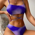 thumbnail image 4 of Soidarity Conjunto de triángulo traje de baño playa Sexy Chic y colores vibrantes conjunto de tres piezas triangular Mujer Traje de baño Azul, 4 of 6