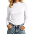 thumbnail image 5 of NominalSnugLong Sleeve Shirts for Women Turtleneck Ribbed Knit Tops Stretchy Soft Slim Fitted Sweaters, 5 of 8