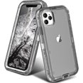 thumbnail image 1 of For iPhone 11 Pro Max [6.5-inch] Heavy Duty Shockproof Protection Phone Cases, Anti-Drop, Triple Layer Transparent Protective Back Cover Case, 1 of 7